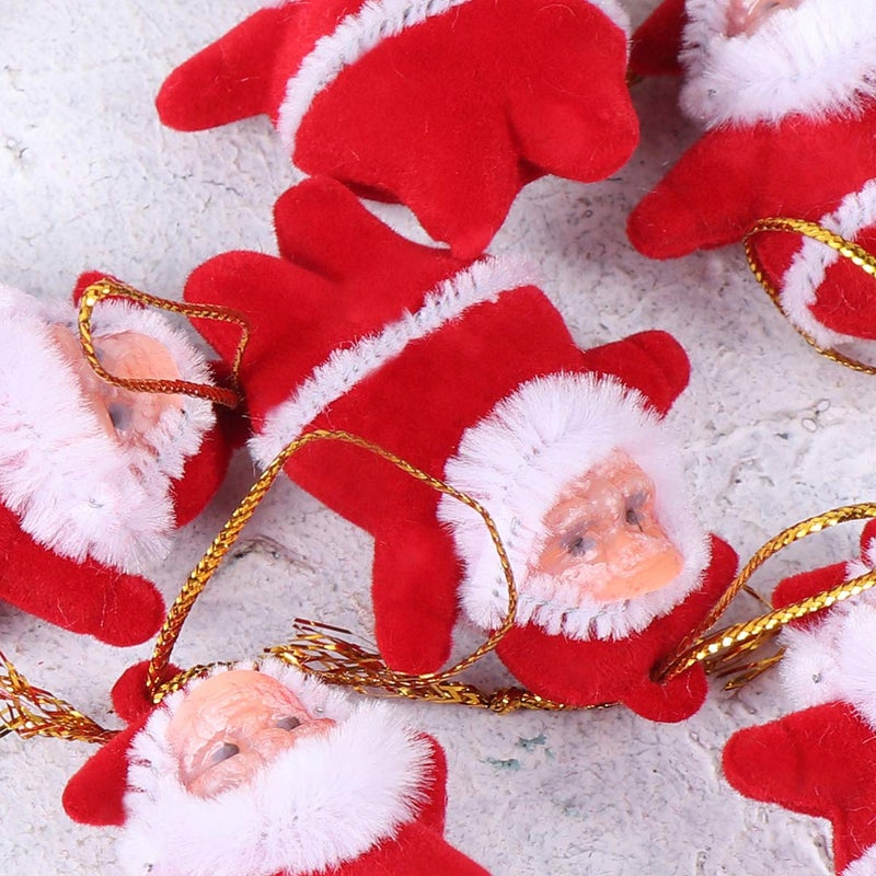 أموسفون Amosfun 36 قطعة دمية سانتا كلوز الصغيرة قلادة بلاستيكية سانتا زينة معلقة لتزيين شجرة عيد الميلاد - Image 4